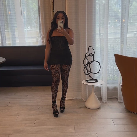 Take Her Out Lace Mini Dress Set Black – Diva Boutique Online